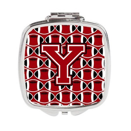 CAROLINES TREASURES Letter Y Football Red, Black and White Compact Mirror CJ1073-YSCM